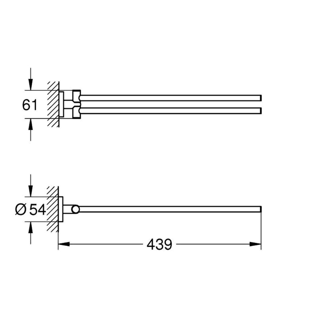 ESSENTIALS ΔΙΠΛΗ ΚΡΕΜΑΣΤΡΑ ΠΕΤΣΕΤΑΣ ΧΡΩΜΕ 40371001 GROHE - Image 2