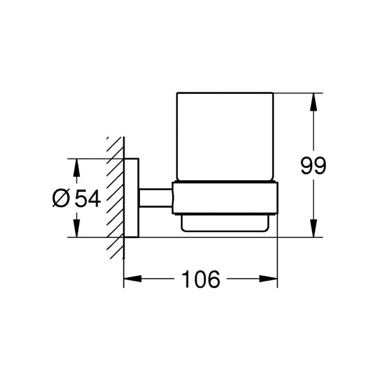 ESSENTIALS ΚΡΥΣΤΑΛΛΙΝΟ ΠΟΤΗΡΙ ΜΕ ΒΑΣΗ ΣΤΗΡΙΞΗΣ SUPERSTEEL 40447DC1 GROHE - Image 2