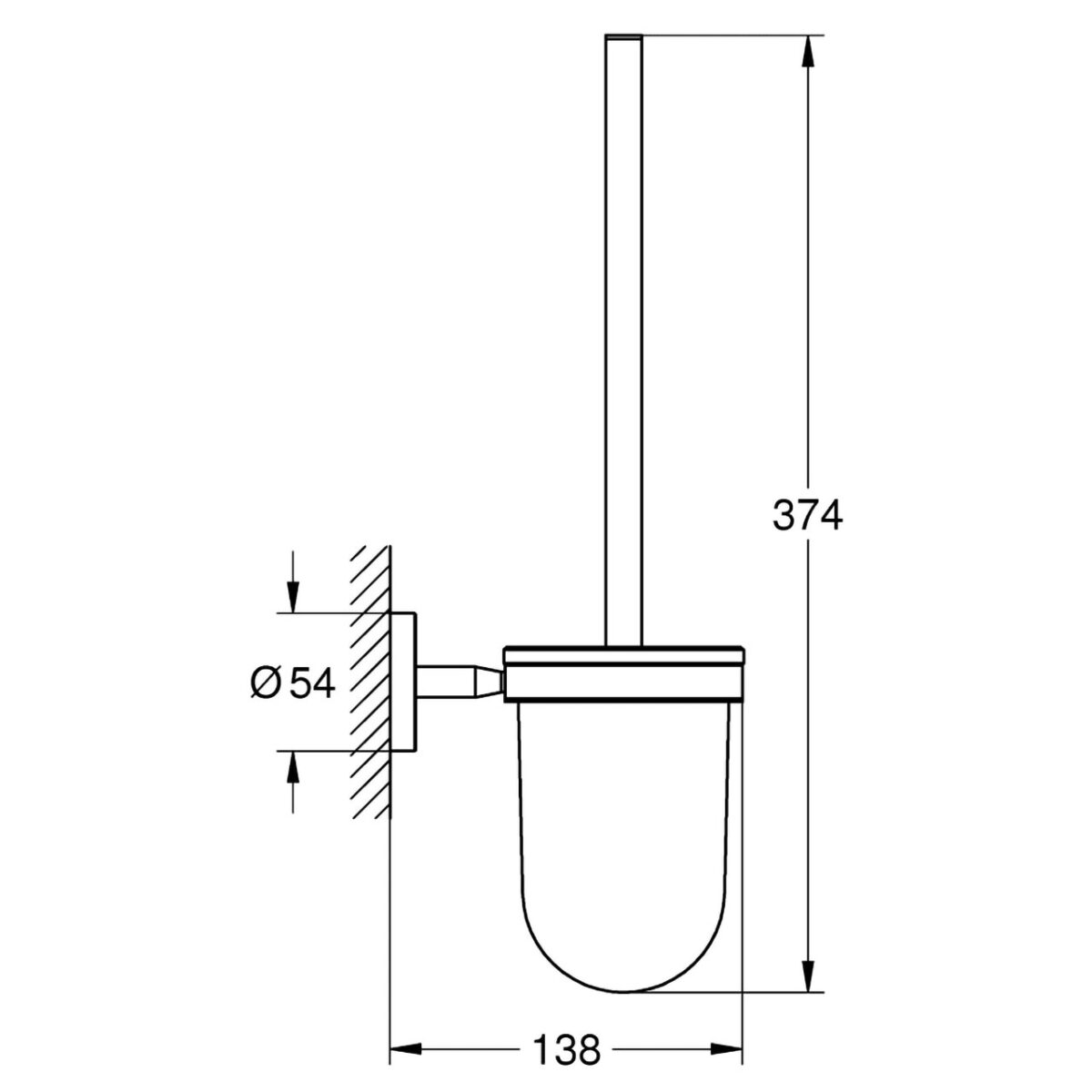 BAUCOSMOPOLITAN ΕΠΙΤΟΙΧΟ ΠΙΓΚΑΛ ΤΟΥΑΛΕΤΑΣ ΧΡΩΜΕ 40463001 GROHE - Image 2