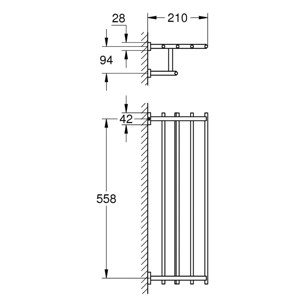 ESSENTIALS CUBE ΡΑΦΙ ΓΙΑ ΠΕΤΣΕΤΕΣ ΧΡΩΜΕ 40512001 GROHE - Image 2