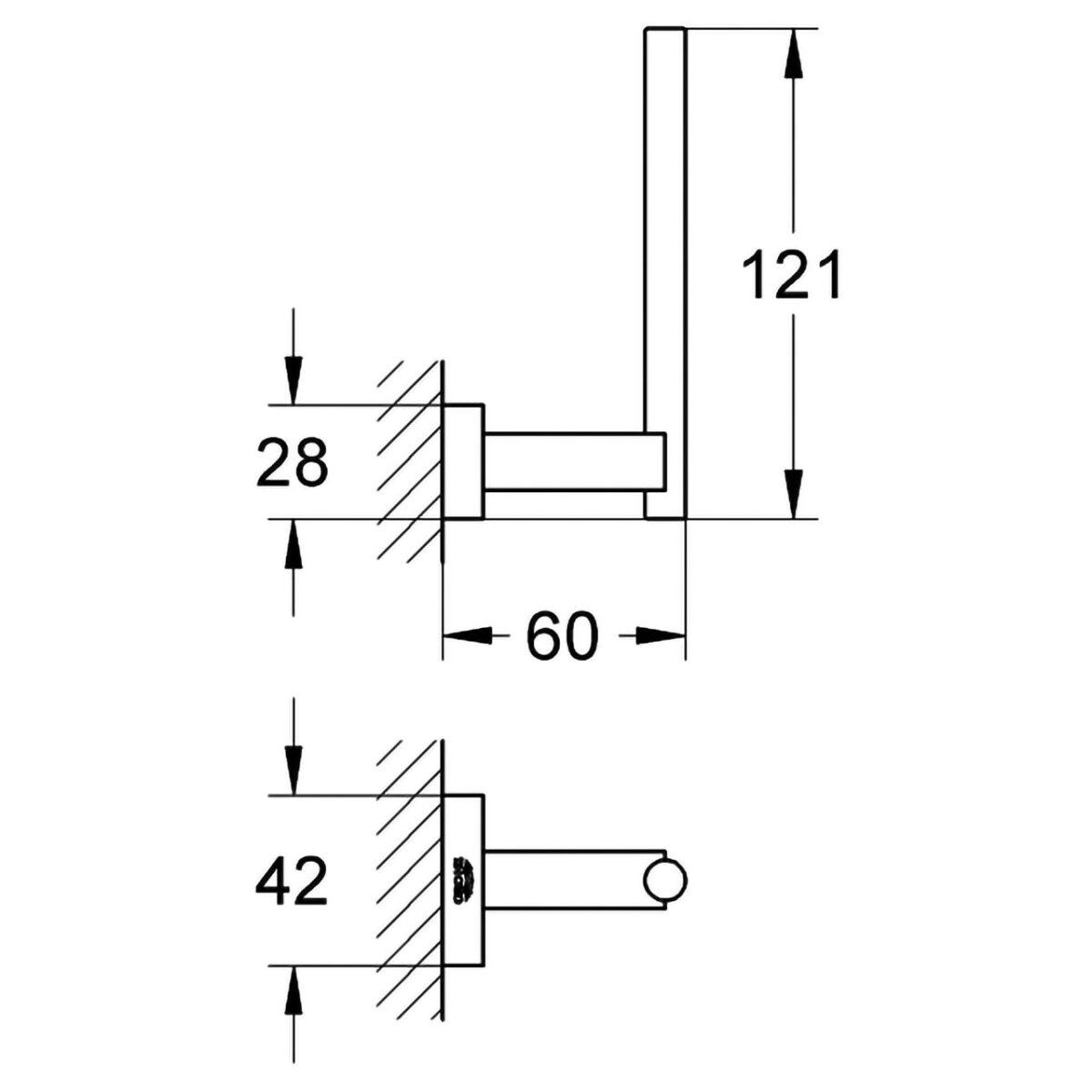 ESSENTIALS CUBE ΘΗΚΗ ΓΙΑ ΧΑΡΤΙ ΤΟΥΑΛΕΤΑΣ ΧΡΩΜΕ 40623001 GROHE - Image 2