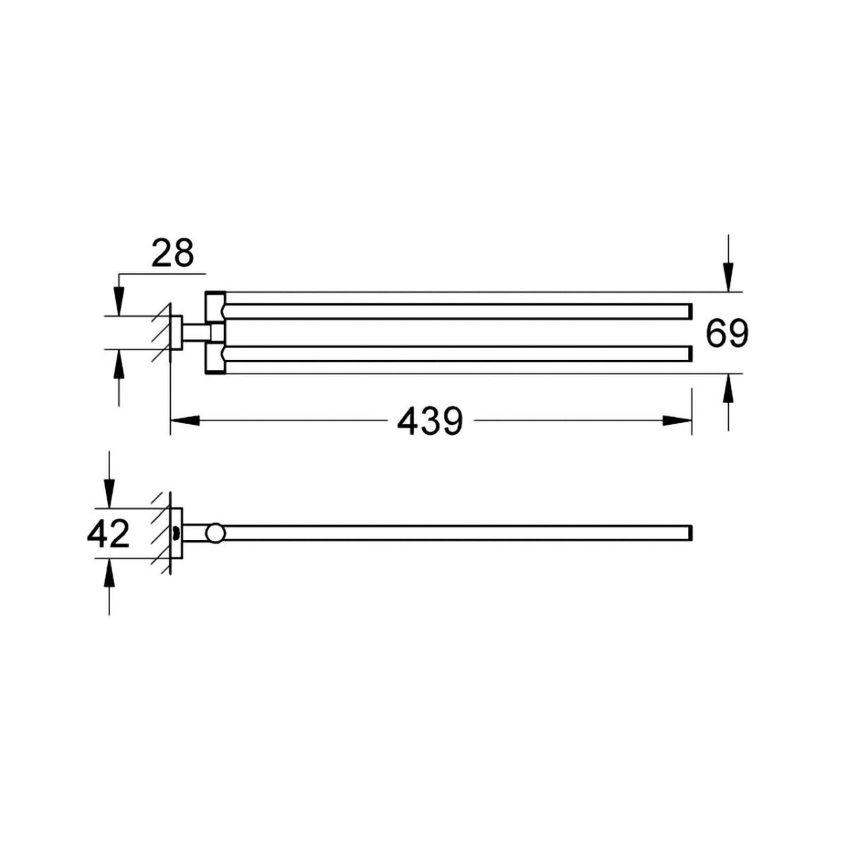 ESSENTIALS CUBE ΔΙΠΛΗ ΚΡΕΜΑΣΤΡΑ ΠΕΤΣΕΤΑΣ ΧΡΩΜΕ 40624001 GROHE - Image 2
