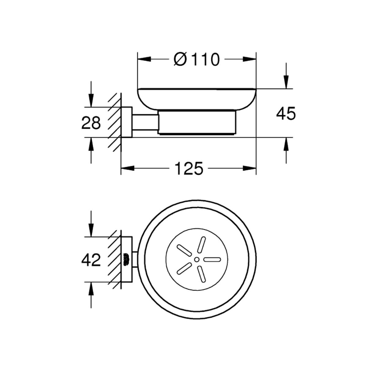 ESSENTIALS CUBE ΣΑΠΟΥΝΟΘΗΚΗ ΜΕ ΣΤΗΡΙΓΜΑ ΧΡΩΜΕ 40754001 GROHE - Image 2