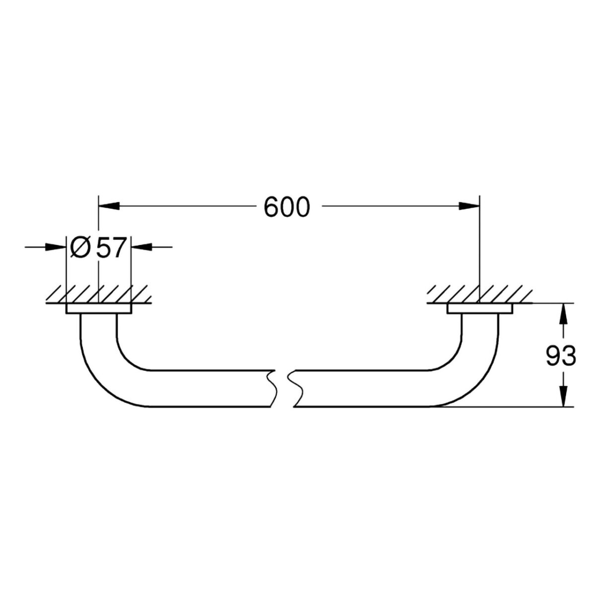 ESSENTIALS ΛΑΒΗ ΜΠΑΝΙΟΥ 600ΜΜ ΧΡΩΜΕ 40794001 GROHE - Image 2