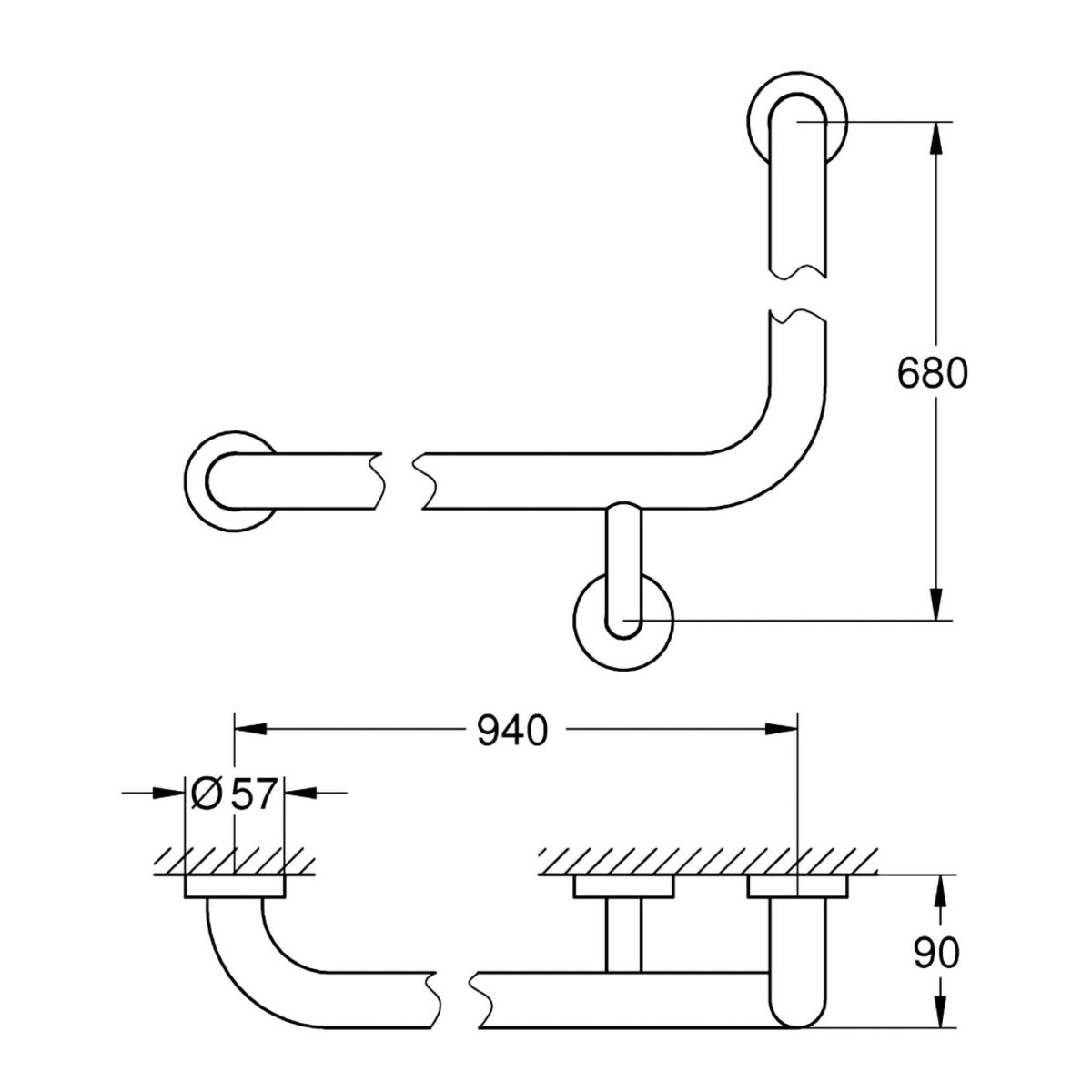 ESSENTIALS ΛΑΒΗ ΜΠΑΝΙΟΥ 680 x 940ΜΜ ΧΡΩΜΕ 40797001 GROHE - Image 2
