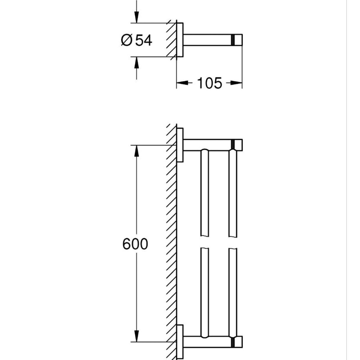 ESSENTIALS ΔΙΠΛΗ ΚΡΕΜΑΣΤΡΑ ΠΕΤΣΕΤΑΣ ΧΡΩΜΕ 40802001 GROHE - Image 2