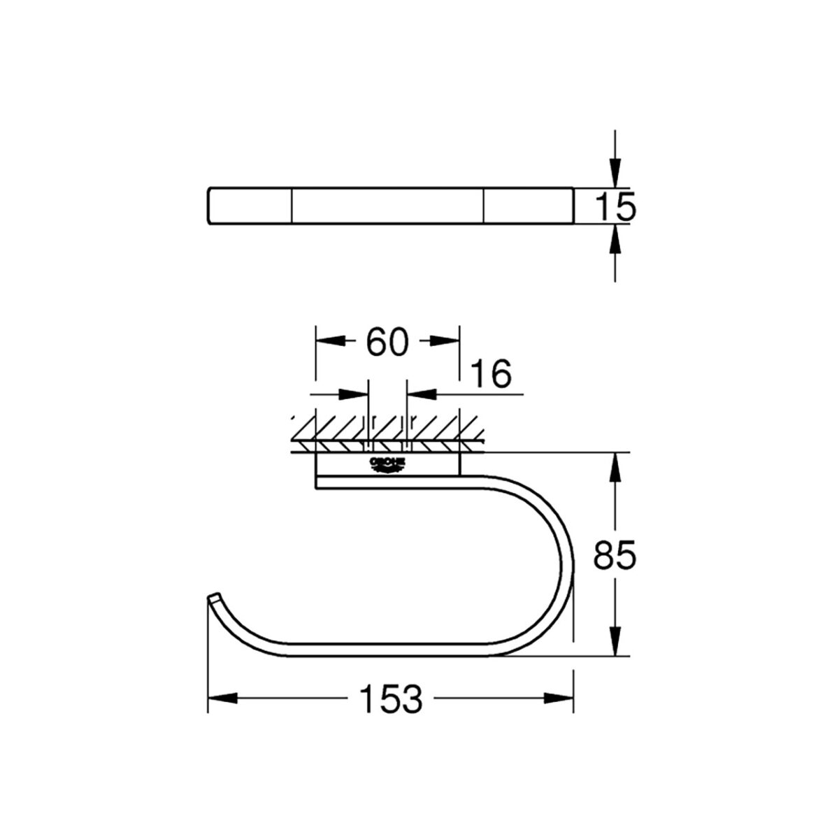 SELECTION ΧΑΡΤΟΘΗΚΗ ΧΩΡΙΣ ΚΑΛΥΜΜΑ ΧΡΩΜΕ 41068000 GROHE - Image 2