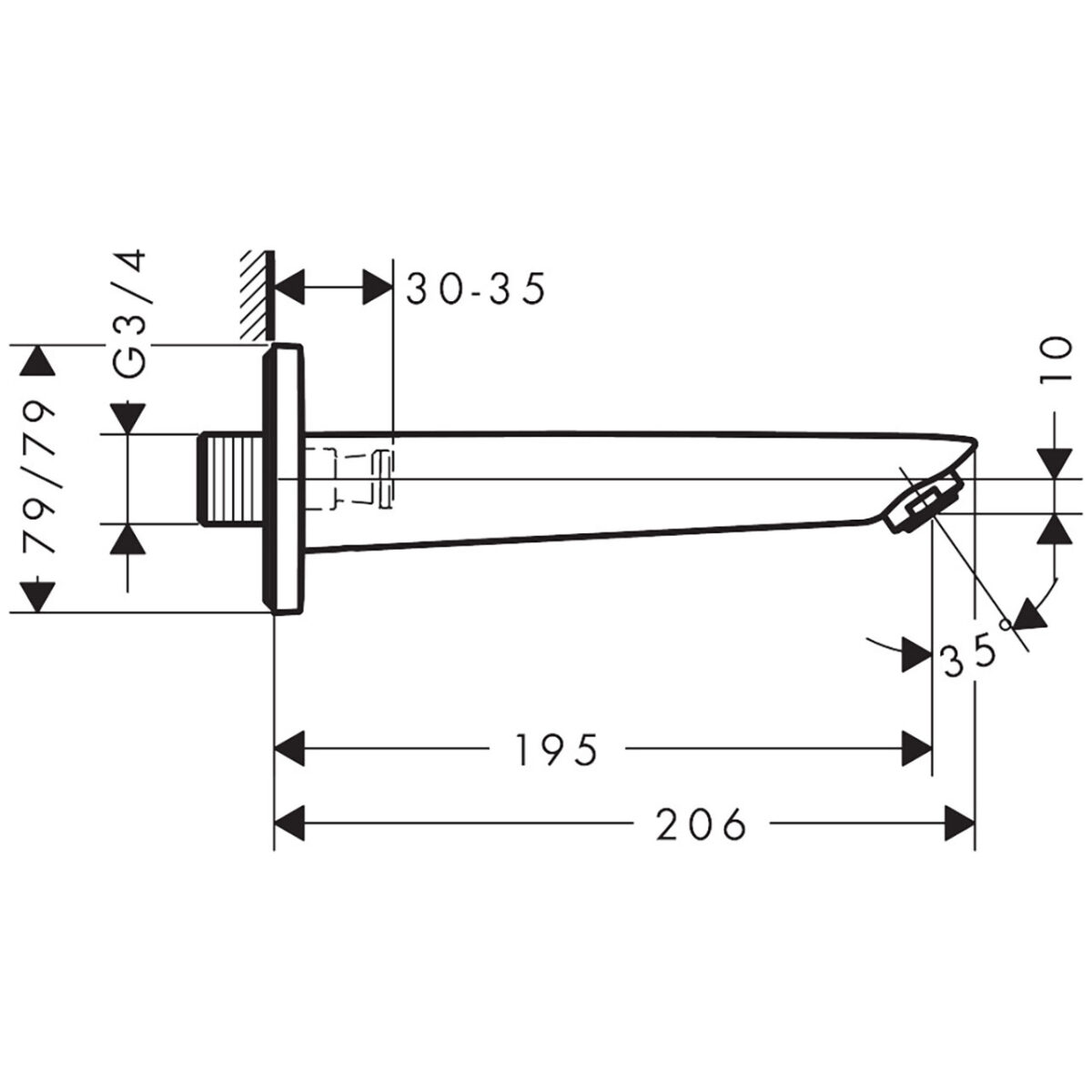 LOGIS ΕΚΡΟΗ ΛΟΥΤΡΟΥ ΧΡΩΜΕ 71410000 HANSGROHE - Image 2