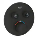 GROHTHERM SMARTCONTROL ROUND ΘΕΡΜΟΣΤΑΤΗΣ ΓΙΑ ΕΝΤΟΙΧΙΖΟΜΕΝΗ ΕΓΚΑΤΑΣΤΑΣΗ 2 ΡΟΩΝ PHANTOM BLACK 29507KF0 GROHE